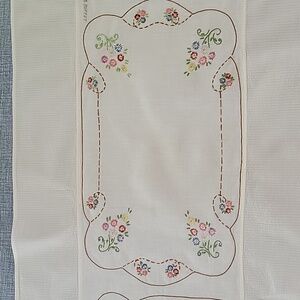 Embroidered Handmade Table Runner 37" By 19". Cotton Beautiful Work.